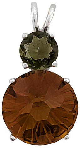 Citrine Super Nova™ with Round Cut Moldavite