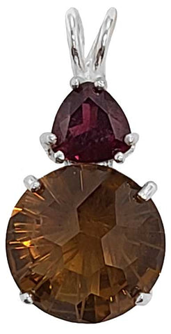 Citrine Super Nova™ with Trillion Cut Rhodolite Garnet