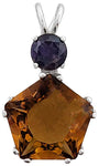 Citrine Star of Venus™ with Round Cut Iolite