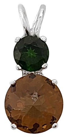 Citrine Mini Radiant Heart™ with Round Cut Chrome Diopside