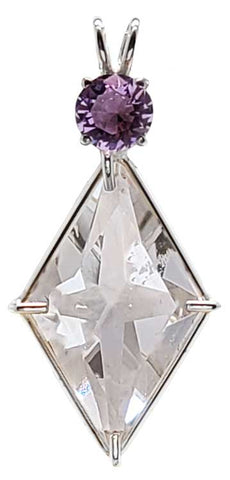 Clear Quartz Ascension Star™ with Round Cut Amethyst