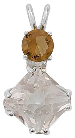 Clear Quartz Mini Magician Stone™ with Round Cut Citrine