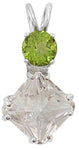 Clear Quartz Mini Magician Stone™ with Round Cut Peridot