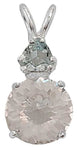 Clear Quartz Mini Radiant Heart™ with Trillion Cut Aquamarine