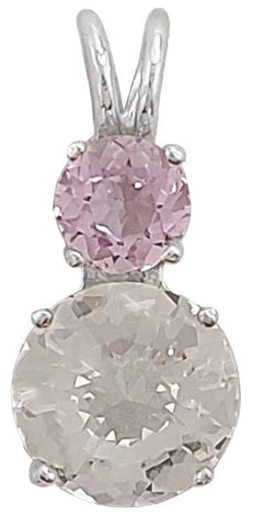 Clear Quartz Mini Radiant Heart™ with Round Cut Kunzite