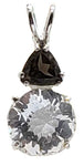 Clear Quartz Mini Radiant Heart™ With Trillion Cut Smokey Quartz