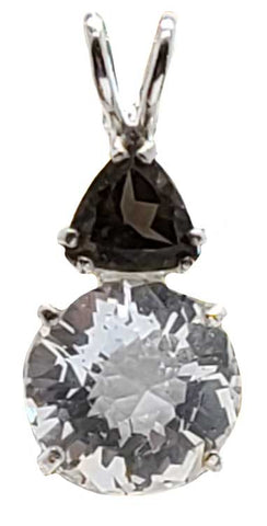 Clear Quartz Mini Radiant Heart™ With Trillion Cut Smokey Quartz