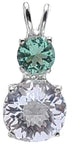 Clear Quartz Mini Radiant Heart™ with Round Cut Tibetan Green Obsidian