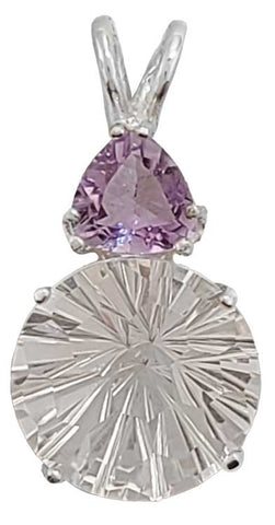 Clear Quartz Super Nova™ with Trillion Cut Amethyst