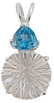 Clear Quartz Super Nova™ with Trillion Cut Blue Topaz