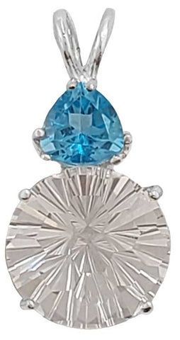 Clear Quartz Super Nova™ with Trillion Cut Blue Topaz