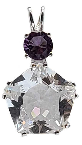 Clear Quartz Star of Venus™ with Amethyst