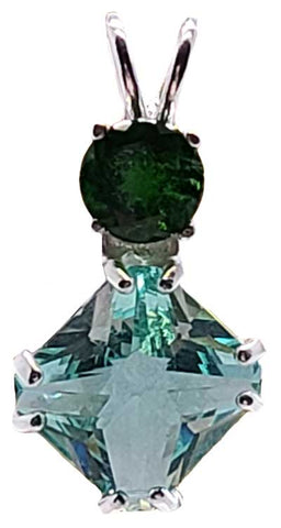 Colombian Obsidian Mini Magician Stone™ with Round Cut Chrome Diopside