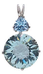 Colombian Obsidian Radiant Heart Crystal™ with Trillion Cut Aquamarine