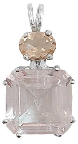 Danburite Earth Heart Crystal™ with Oval Cut Morganite