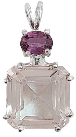 Danburite Earth Heart Crystal™ with Oval Cut Pink Sapphire