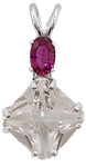 Danburite Mini Magician Stone™ with Oval Cut Pink Sapphire