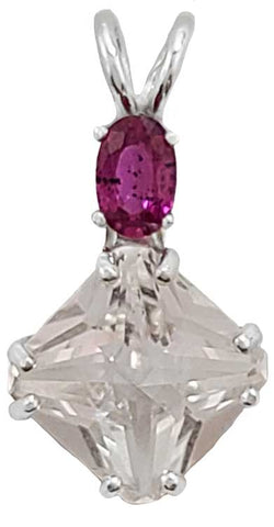 Danburite Mini Magician Stone™ with Oval Cut Pink Sapphire