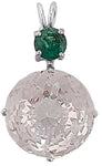 Danburite Radiant Heart Crystal™ with Round Cut Emerald