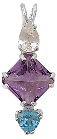 Amethyst Mini Magician Stone™ with Danburite & Blue Topaz