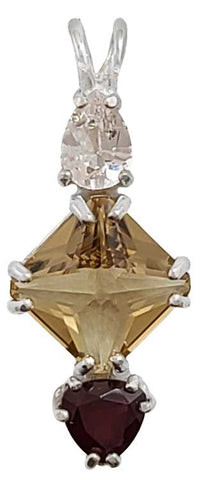 Citrine Mini Magician Stone™ with Danburite & Rhodolite Garnet