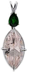 Danburite Infinite Eye™ with Pear Cut Chrome Diopside