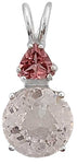 Danburite Mini Radiant Heart™ with Trillion Cut Pink Tourmaline
