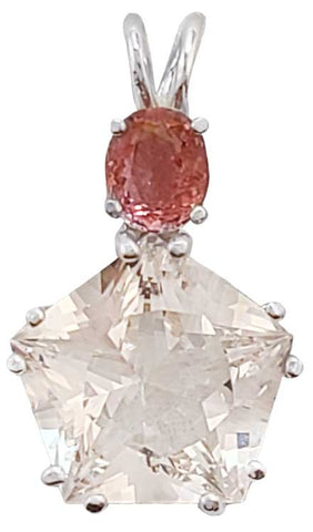 Danburite Star of Venus™ with Round Cut Pink Tourmaline