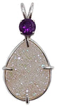 Drusy Angel Aura with Round Cut Amethyst Special 1