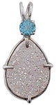 Drusy Angel Aura with Round Cut Blue Topaz Special 1