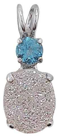 Drusy Angel Aura with Round Cut Blue Topaz Special1