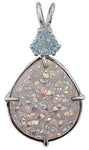 Drusy Angel Aura with Trillion Cut Blue Topaz Special 1