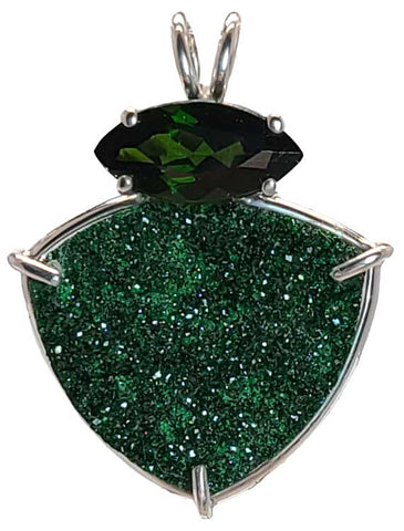 Drusy Green Garnet With Marquise Chrome Diopside Special 3