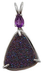Drusy Titanium with Pear Cut Amethyst Special 2