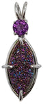 Drusy Titanium with Round Cut Amethyst Special 1