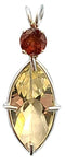 Golden Labradorite Infinite Eye™ with Round Cut Hessonite Garnet