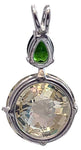 Golden Labradorite Radiant Heart Crystal™ With Pear Cut Chrome Diopside