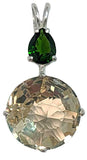 Golden Labradorite Radiant Heart Crystal™ With Pear Cut Chrome Diopside