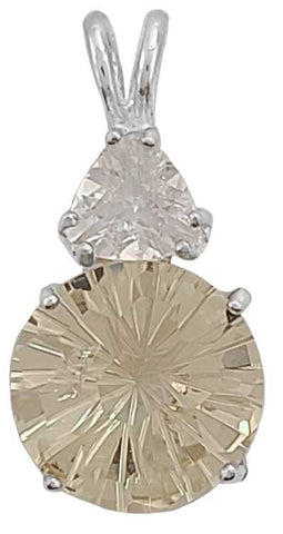Golden Labradorite Super Nova™ with Trillion Cut Danburite