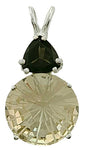 Golden Labradorite Super Nova™ with Trillion Cut Green Tourmaline
