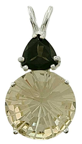 Golden Labradorite Super Nova™ with Trillion Cut Green Tourmaline