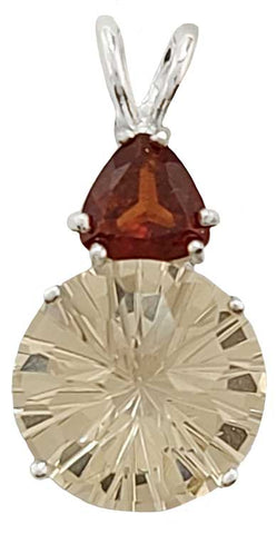 Golden Labradorite Super Nova™ with Trillion Cut Hessonite Garnet