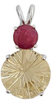 Golden Labradorite Super Nova™ with Round Cut Ruby