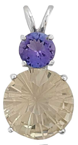 Golden Labradorite Super Nova™ with Round Cut Tanzanite