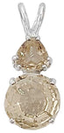 Golden Labradorite Mini Radiant Heart™ with Trillion Cut Sunstone