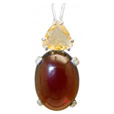 Hessonite Garnet With Trillion Cut Golden Topaz Special 3