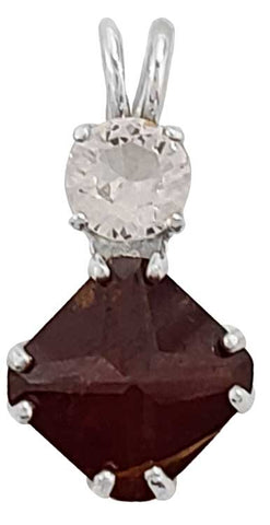 Hessonite Garnet Mini Magician Stone™ with Round Cut Danburite
