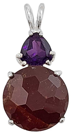 Hessonite Garnet Super Nova™ with Trillion Cut Amethyst