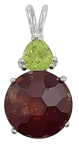 Hessonite Garnet Super Nova™ with Trillion Cut Peridot