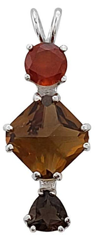 Citrine Mini Magician Stone™ with Hessonite Garnet & Smokey Quartz